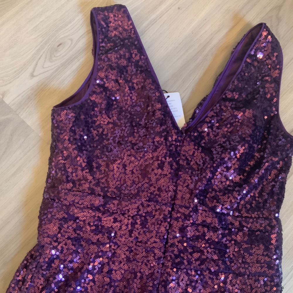Kate Karin purple sequin Dance Prom Bridesmaid Fancy sleeveless dress New w/tags - Picture 8 of 12
